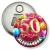 Przypinka otwieracz-magnes Urodziny 50 imienne identyfikator