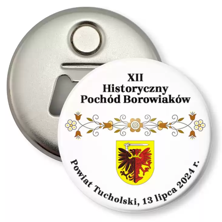przypinka otwieracz-magnes XII Historyczny Pochód Borowiaków