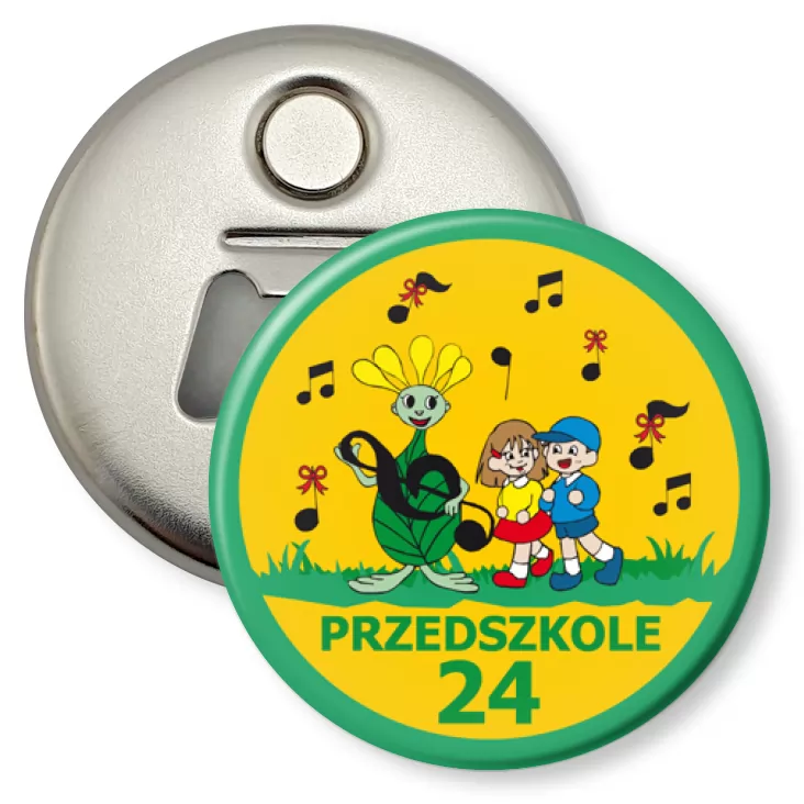 przypinka otwieracz-magnes Przedszkole nr 24 w Poznaniu