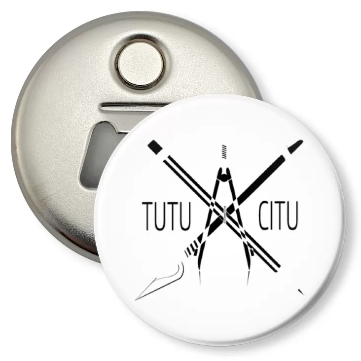 przypinka otwieracz-magnes Tutucitu logo