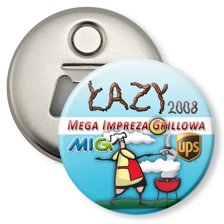 przypinka otwieracz-magnes MIG 2008 - Mega Impreza Grillowa