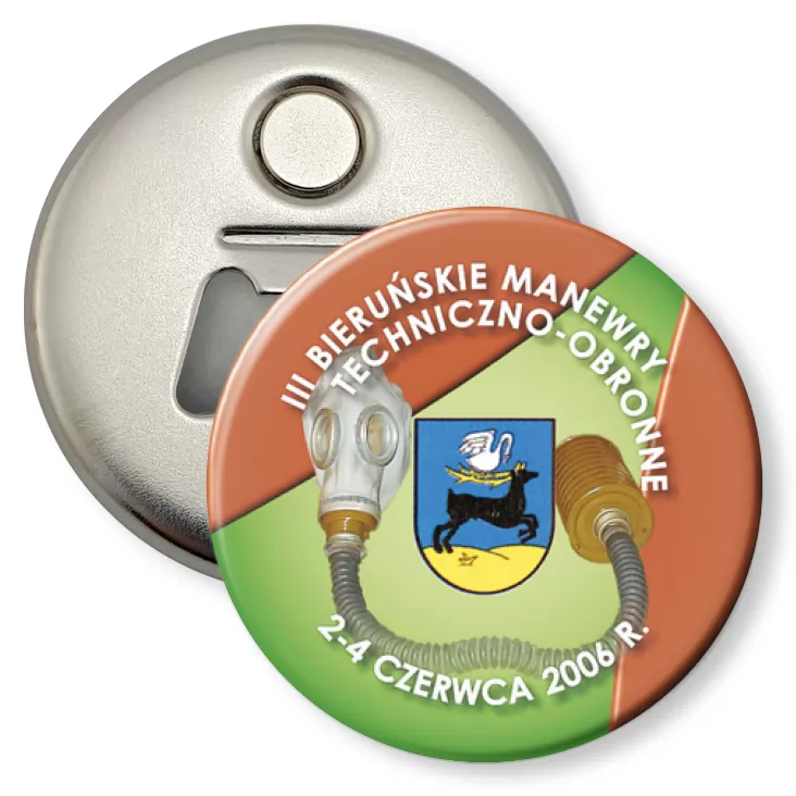 przypinka otwieracz-magnes III Bieruńskie Manewry Techniczno - Obronne