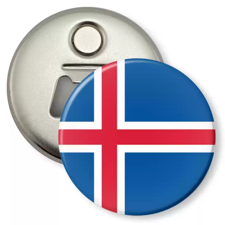 przypinka otwieracz-magnes Flaga Islandia
