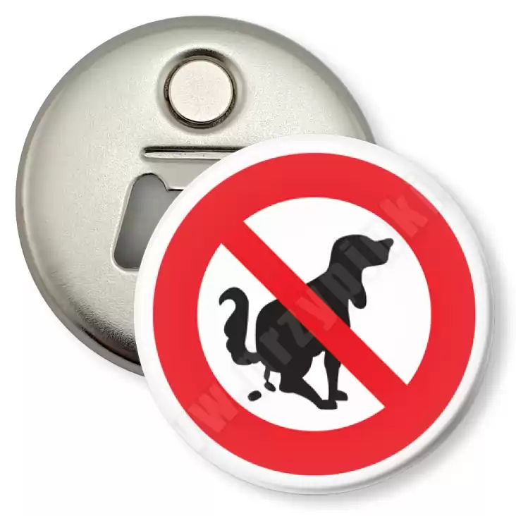 przypinka otwieracz-magnes Pies - zakaz
