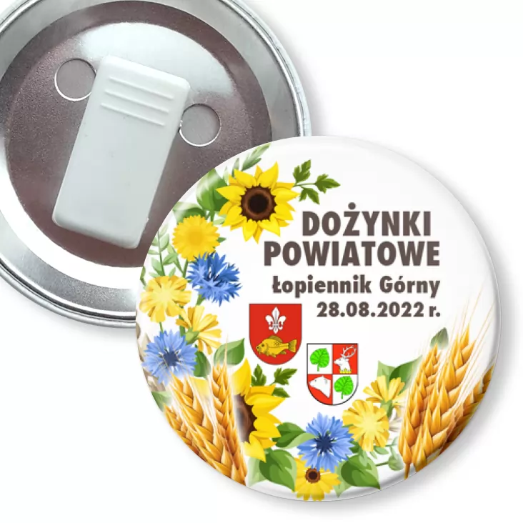 przypinka z żabką Dożynki Powiatowe Łopiennik Górny 2022