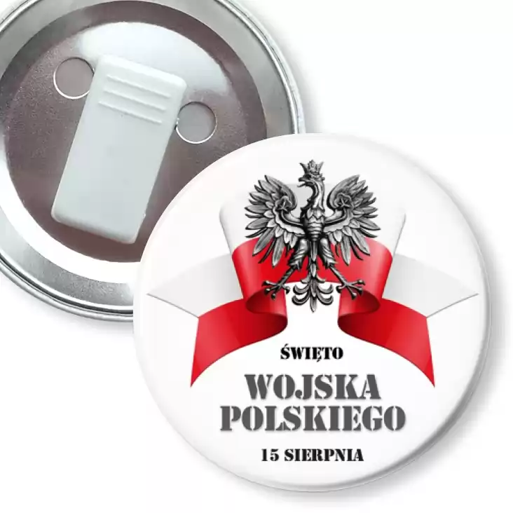 przypinka z żabką Święto Wojska Polskiego z orzełkiem