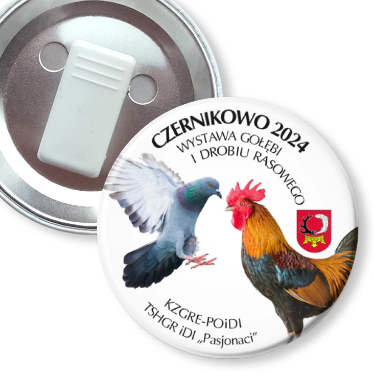 przypinka z żabką Wystawa gołębi i drobiu rasowego Czernikowo 2024