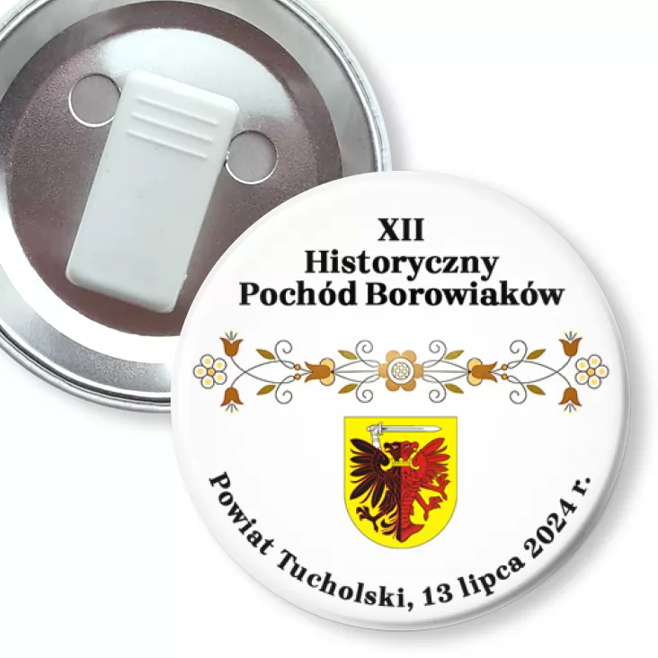 przypinka z żabką XII Historyczny Pochód Borowiaków
