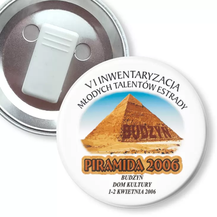 przypinka z żabką Piramida 2006 - Budzyń
