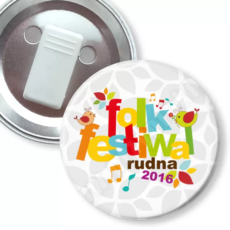 przypinka z żabką Gmina Rudna - folk festiwal