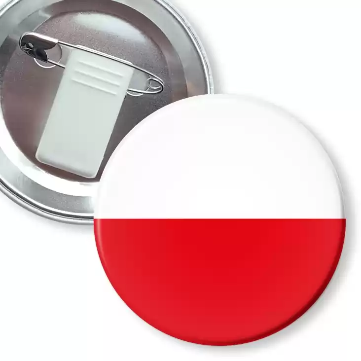 przypinka z żabką i agrafką Flaga Polska